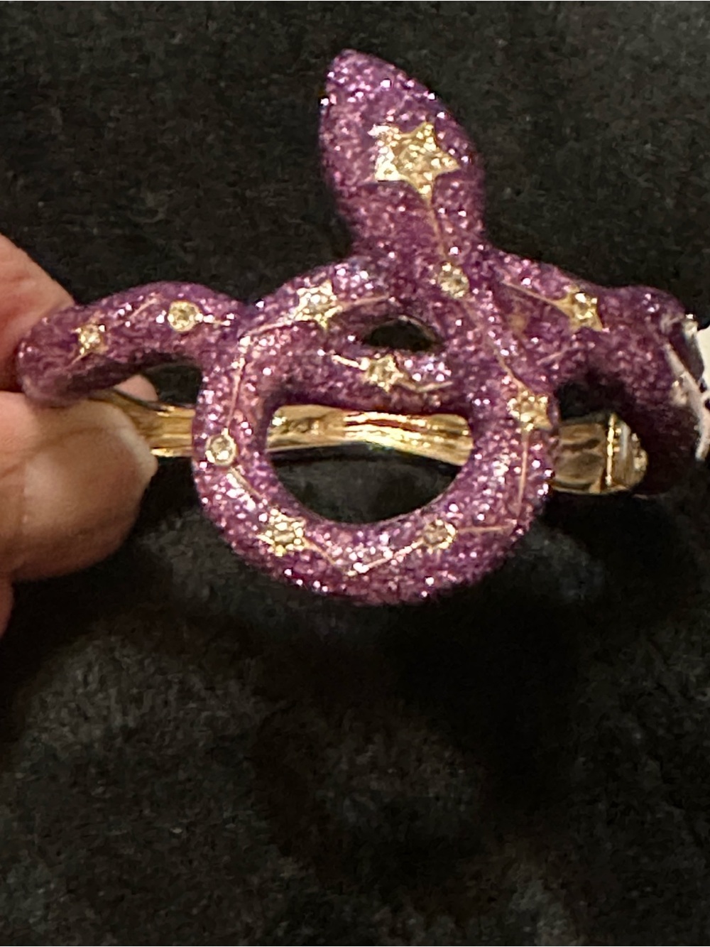 BETSEY JOHNSON NEW w/tag Purple Glitter Snake Bracelet with Gold Accents